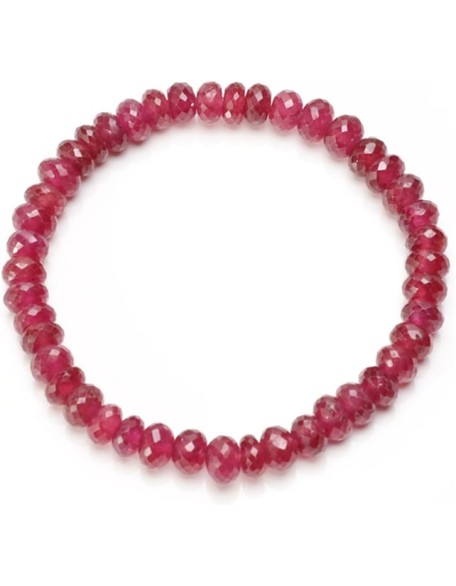 Glass Filled Ruby Bracelet Precious Stone Healing Crystal Natural Gemstone Beads Adjustable Bracelet For Women Men